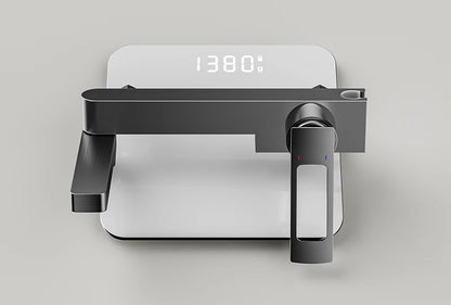 Black Waterfall Bathtub Shower Faucets Wall Mount Shower
