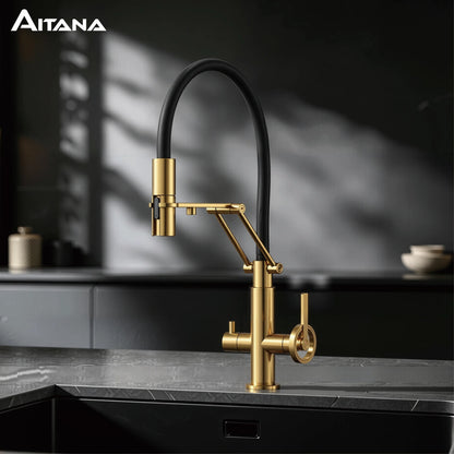 Gun Gray Brass Island Style Faucet Filtered Water