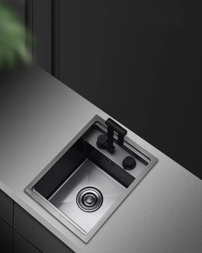 Black 304 Stainless Steel Sink Faucet Concealed Folding