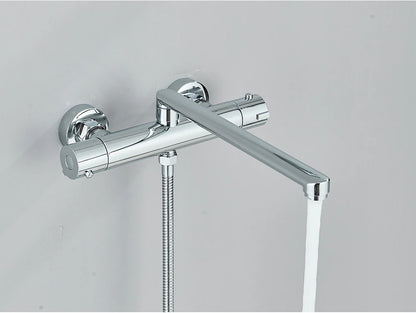 Chrome Black Bathtub Faucet Wall Mounted Thermostatic Shower
