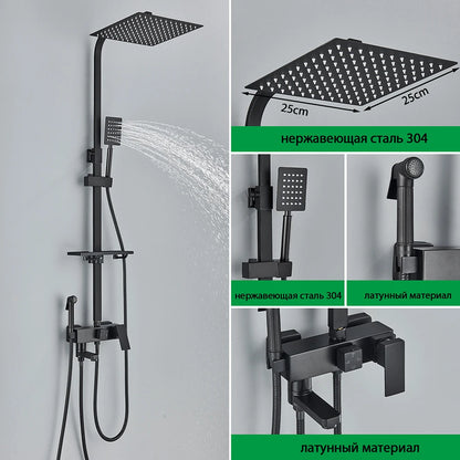 Brass Shower Faucets Bathroom Shower Mixer Crane Bidet