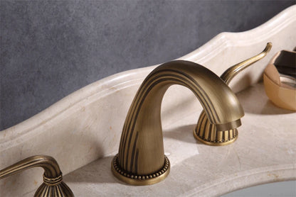 Antique Brass Basin Faucets Classic Bathroom Sink Faucet