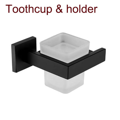 Black Bathroom Stainless Steel Wall Rack Towel Rack