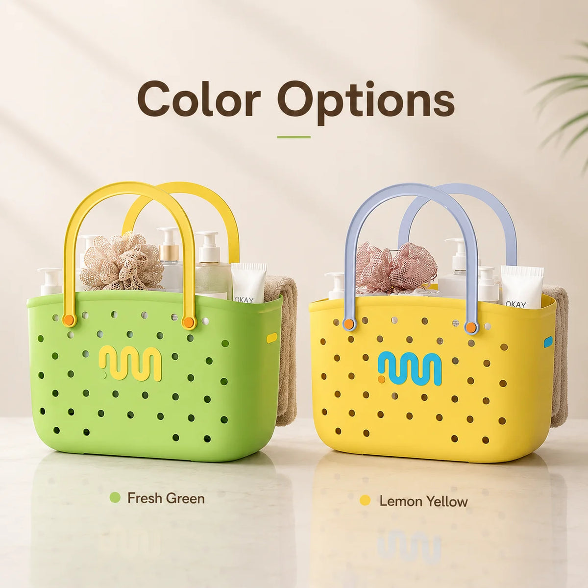 Bathroom Shower Caddy Storage Basket Handle Large Capacity