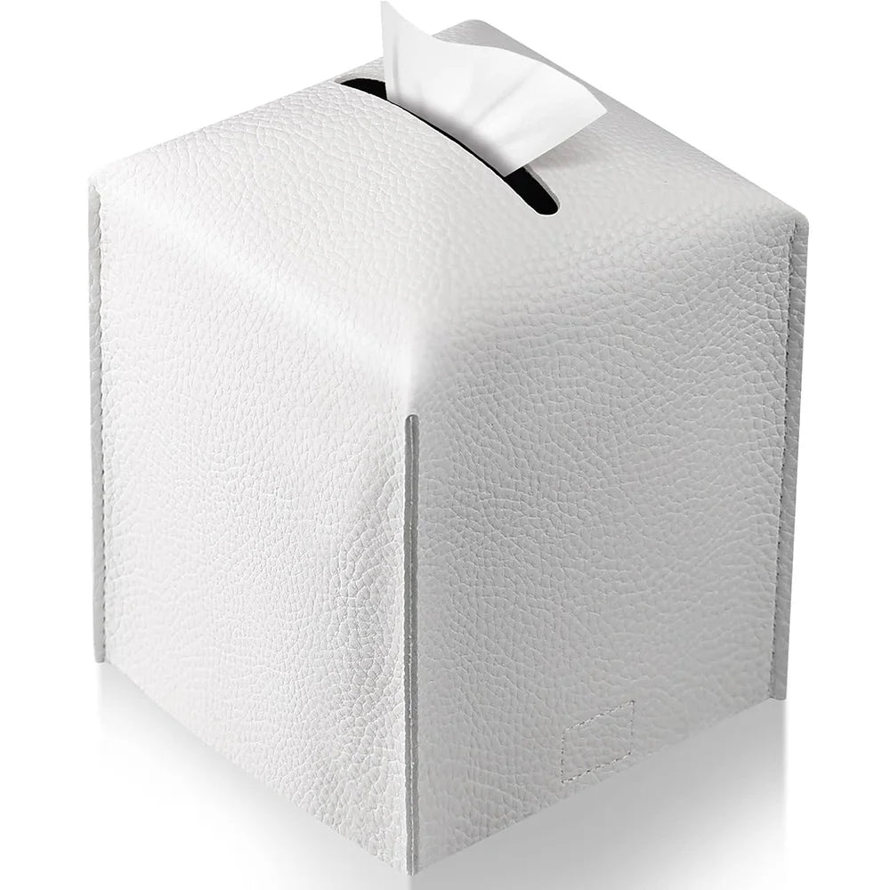Modern Pu Leather Square Tissue Box Cover Holder-Decorative