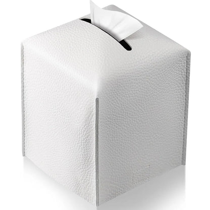 Modern Pu Leather Square Tissue Box Cover Holder-Decorative
