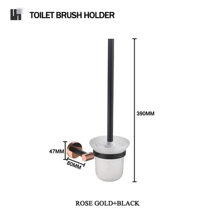 Rose Gold &Black Wall Mount Shelf Toilet Bath