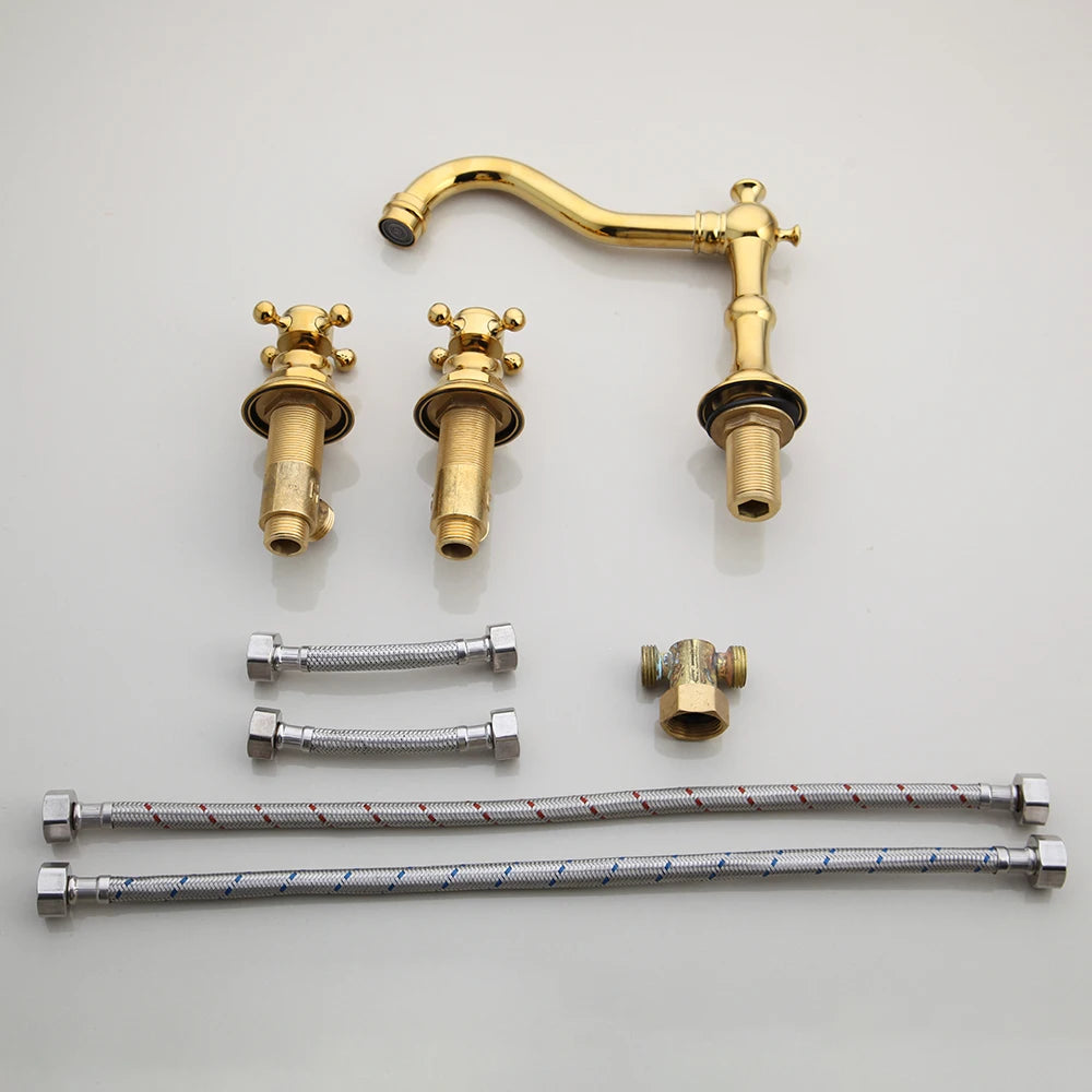 Kemaidi Antique Brass Bathroom Faucets Inch Brass Widespread