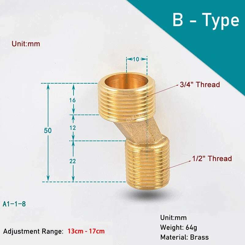 1/2 3/4 Bsp Male Tap Reducer Bath Shower