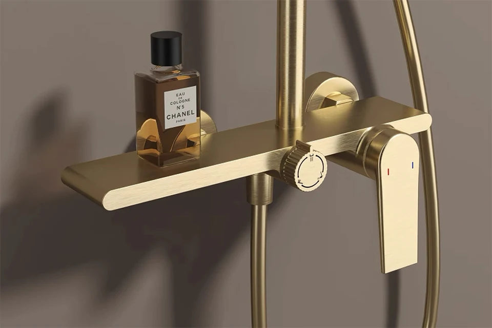 Bathroom Shower System Brushed Gold Cold Bathroom Faucet