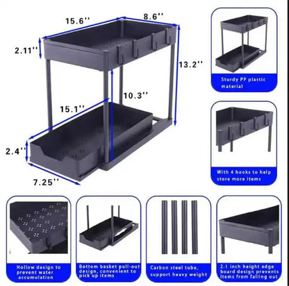 Under Sink Organizers Tier Under Bathroom Cabinet Holder