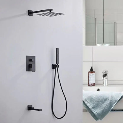 Gray Hidden Shower System Concealed Rainfall Bathroom Shower