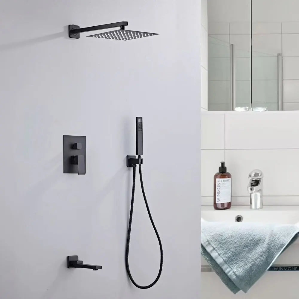 Luxury Brushed Gold/Black/Silver/Grey Hidden Bathroom Shower