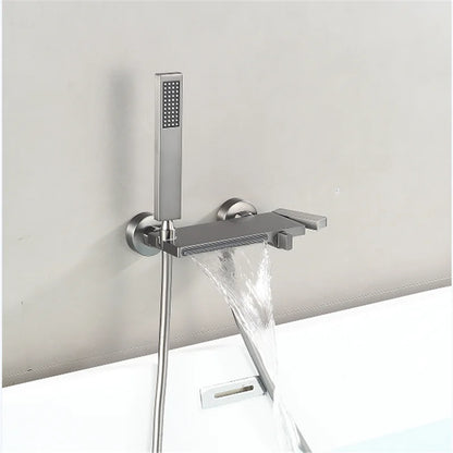 Tuqiu Gray Bathtub Shower & Cold Black Bathroom