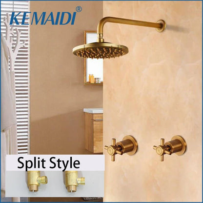 Kemaidi Antique Brass/Black Bathtub Basin Shower Mixer Tap