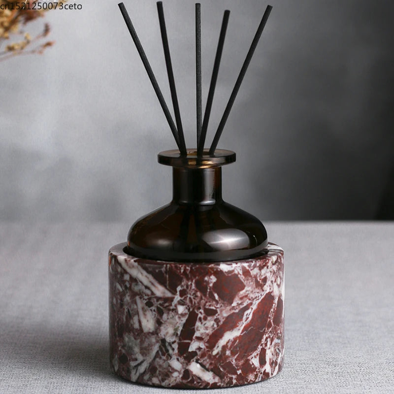 Natural Purple Red Marble Bathroom Lotion Bottle Toothbrush