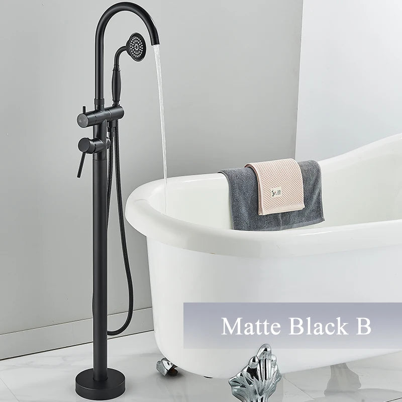 Rozin Black Floor Standing Bathtub Faucet Colors Standing