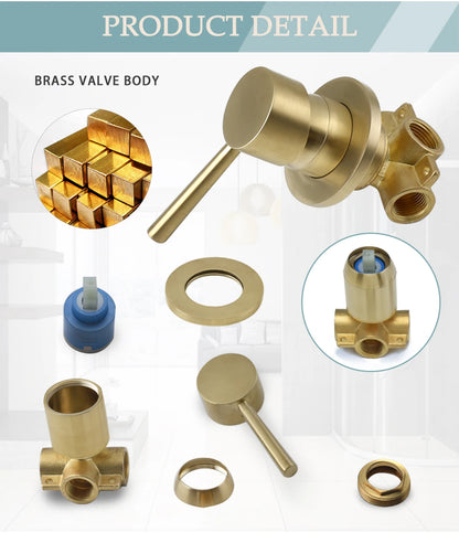 Shower Faucet System Stainless Steel Head Shower Wall