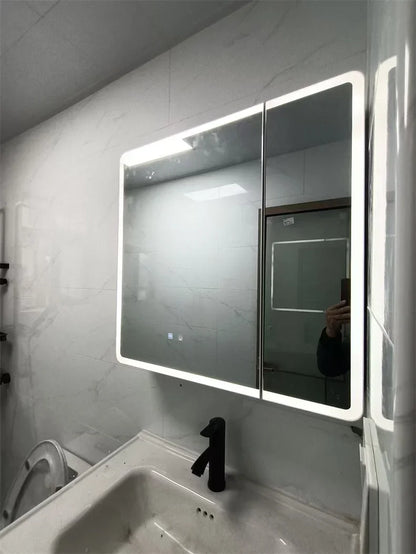 Arc-Shaped Smart Bathroom Mirror Cabinet Wall-Mounted Bathroom