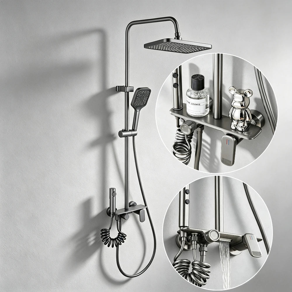 Four Ways Water Outlet Bathroom Shower System Wall