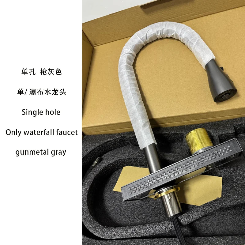Popular Waterfall Faucet 304 Stainless Steel Cold Rainfall