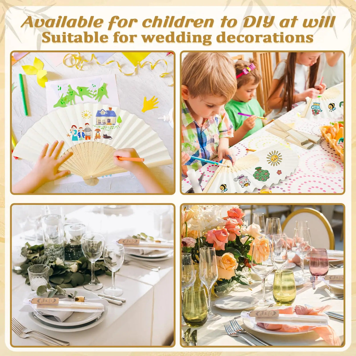 30-120pcs Wedding Hand Fans Folding Fans Guest Paper