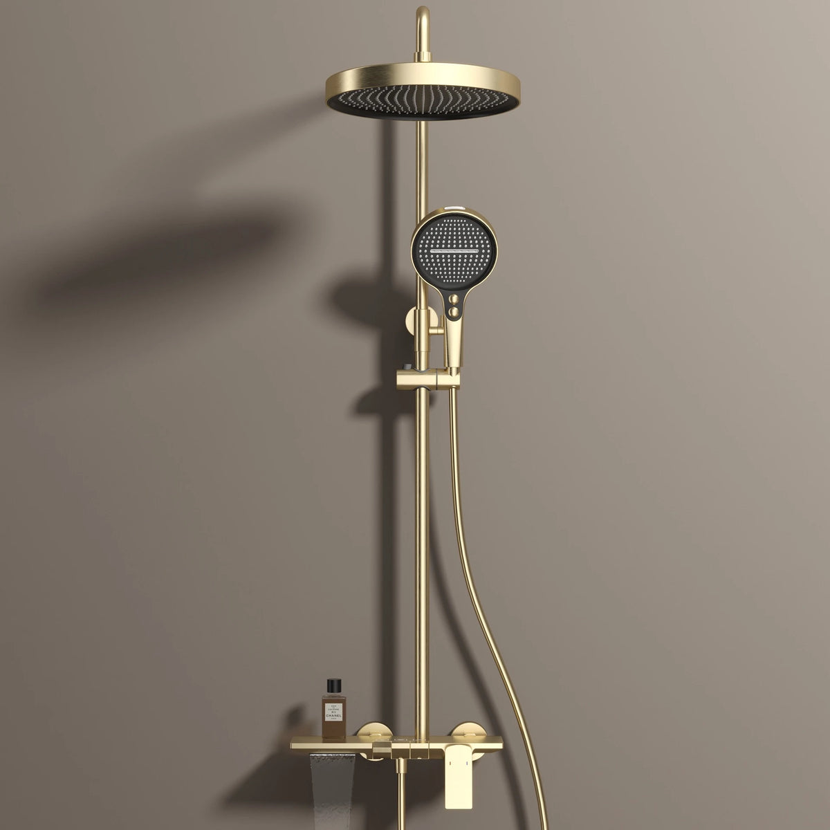 Rose Gold Piano Bathroom Shower System Solid Brass