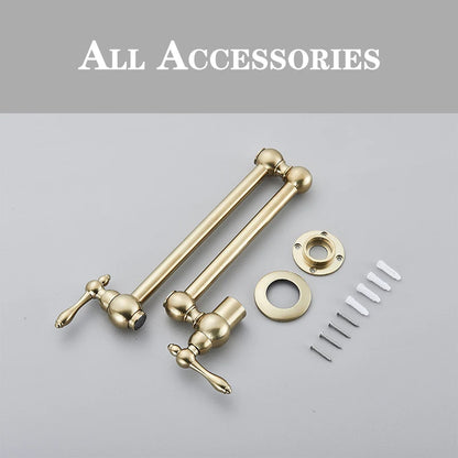 Brushed Gold Faucet Wall Mount Bathroom Basin Faucet