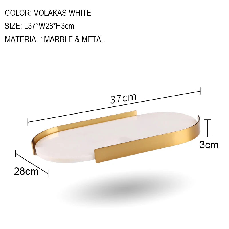 Scandinavian Decorative Natural Marble Tray Bathroom Luxury