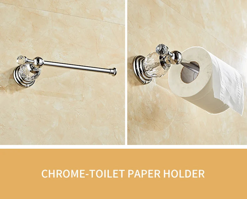Ellen Golden Crystal Bathroom Hardware Adjust Towel Rack