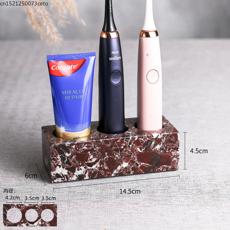 Natural Purple Red Marble Bathroom Lotion Bottle Toothbrush