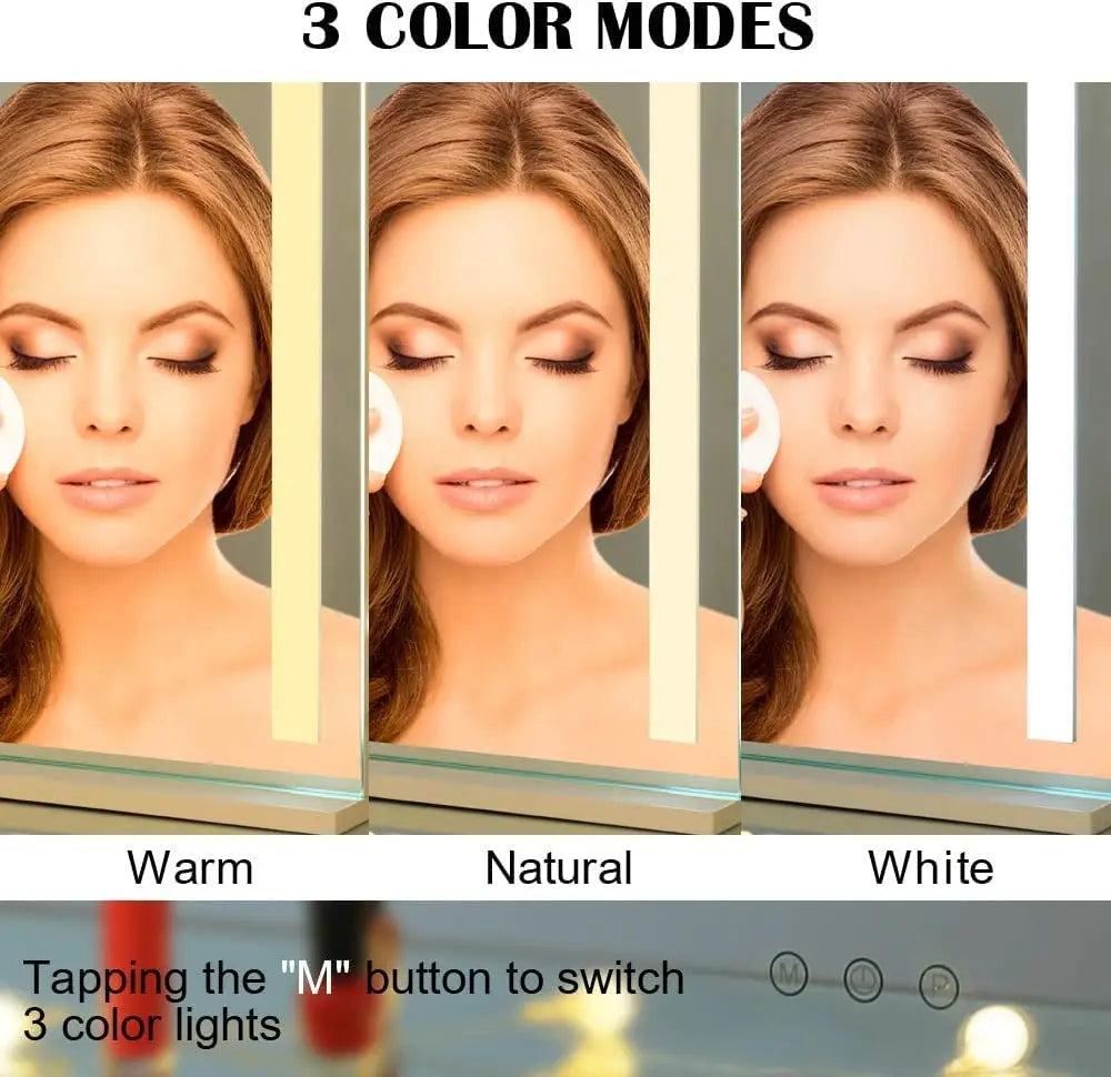 Vanity Makeup Mirror Lights Detachable 15x Magnification Color
