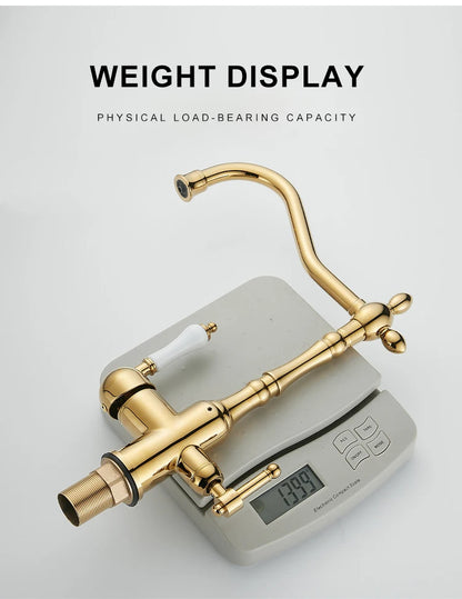 Antique Brass Faucets 360 Rotate Swivel Faucet Cold