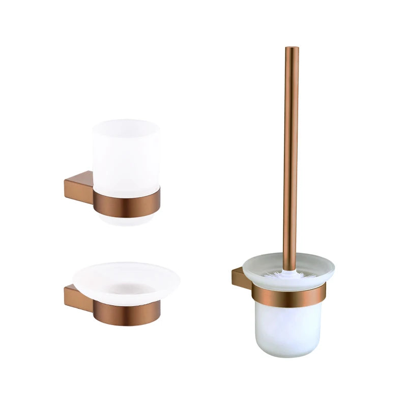 Brushed Rose Gold Toilet Paper Holder Towel Bar