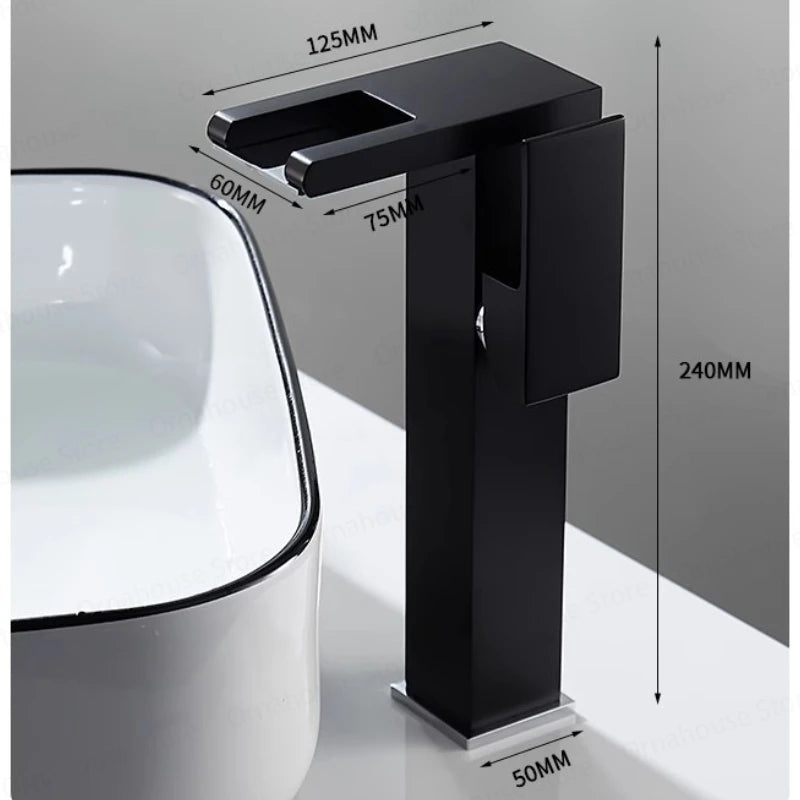 Black Bathroom Sink Faucet Hole Cold Water Mixing