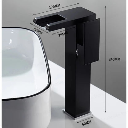 Black Bathroom Sink Faucet Hole Cold Water Mixing