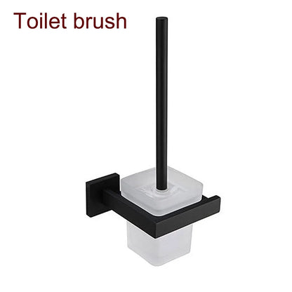Black Bathroom Stainless Steel Wall Rack Towel Rack
