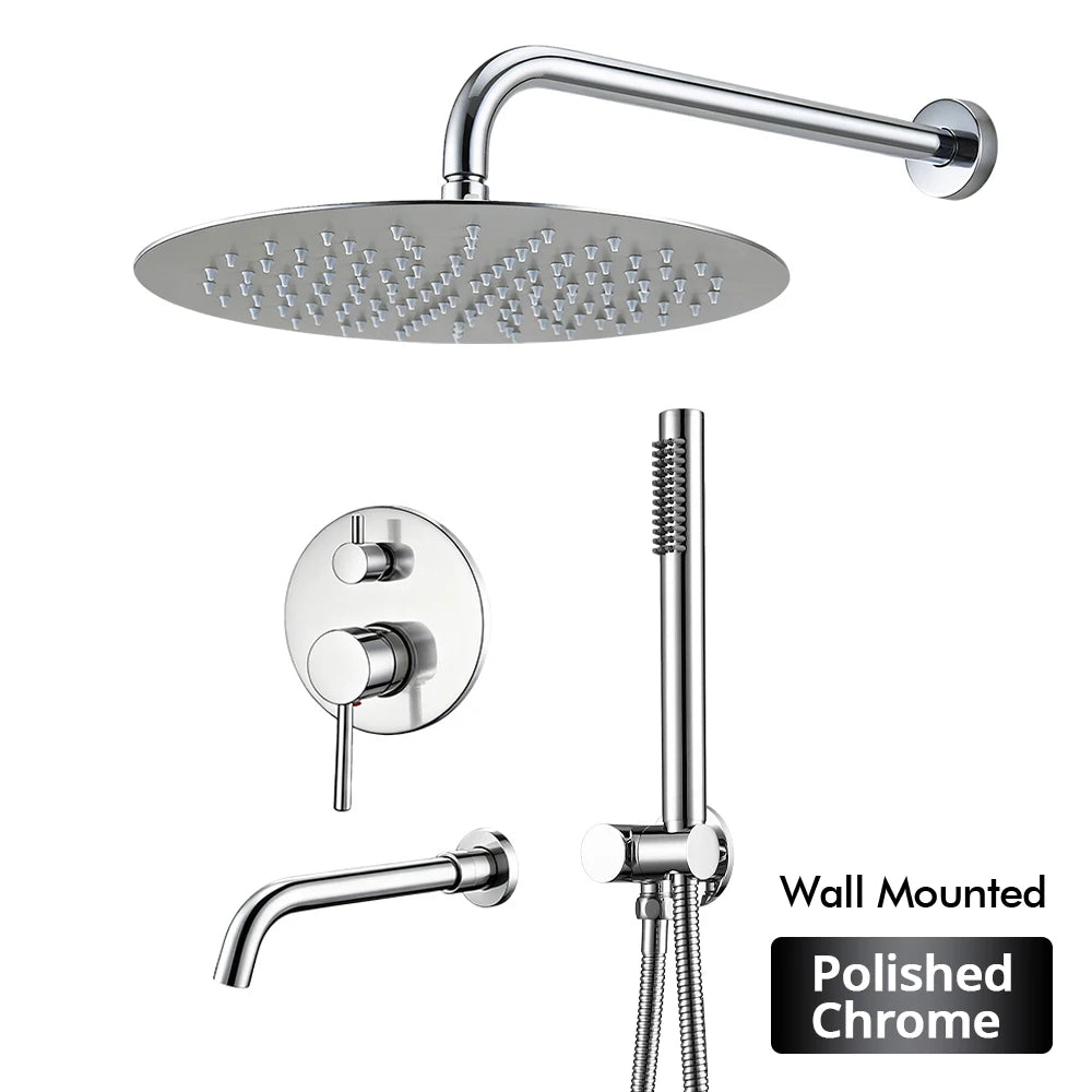 Bathroom Faucet Shower Mixer Tap Spout Black Solid