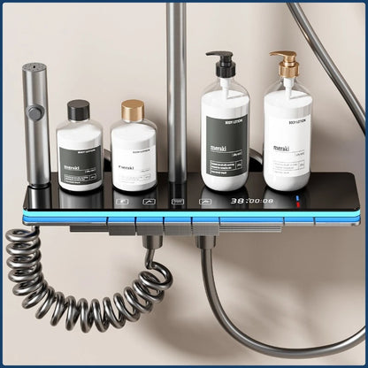 Grey Four Mode Shower System Intelligent Digital Bathroom
