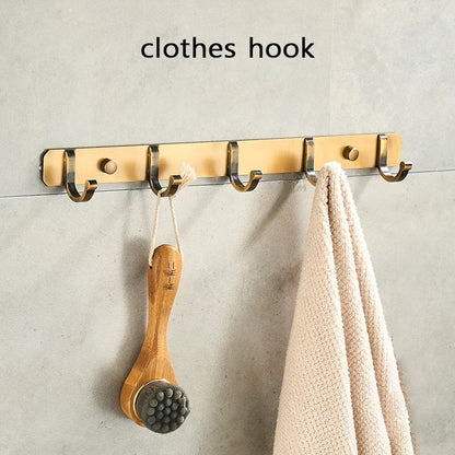 Antique Bathroom Hardware Wall-Mounted Towel Rack Toilet Brush