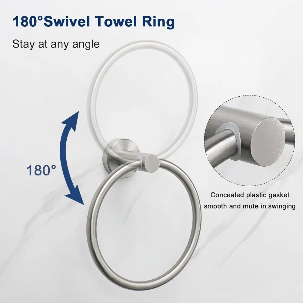 Bathroom Towel Ring Hook Hardware Storage Holder 304