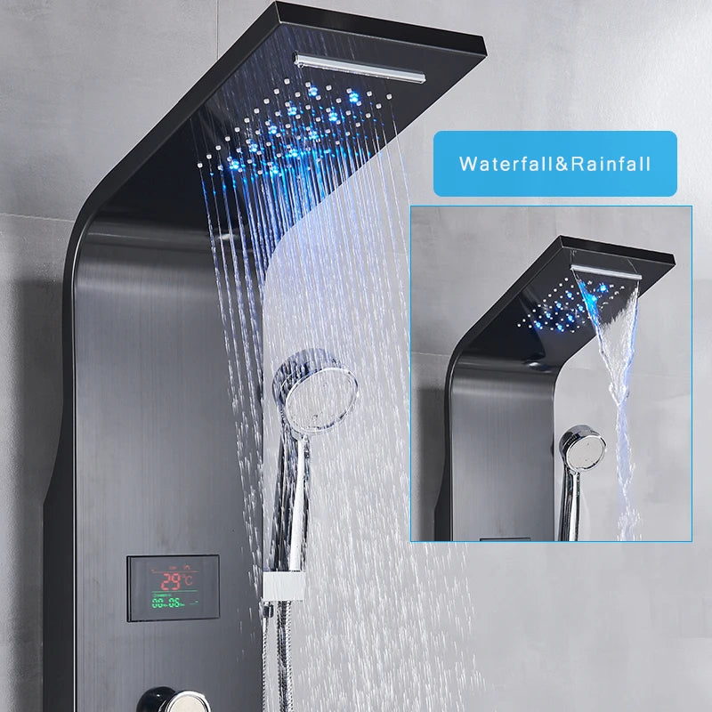 Bathroom Shower Panel Led Rainfall/Waterfall Shower Head