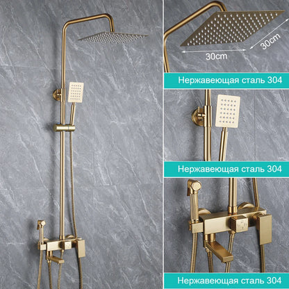 Oxg Brushed Nickel Gold Shower Faucet Bathroom Shower