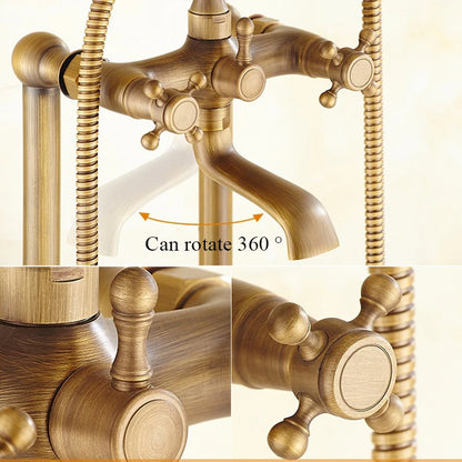 Brass Bathroom Faucet Bathtub Faucets 360 Rotation Floor