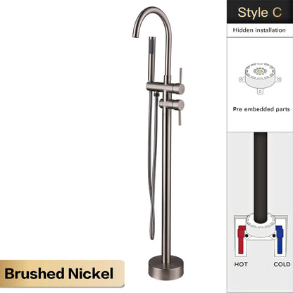 Aitana Luxury Black Brass Bathroom Faucet Floor Standing
