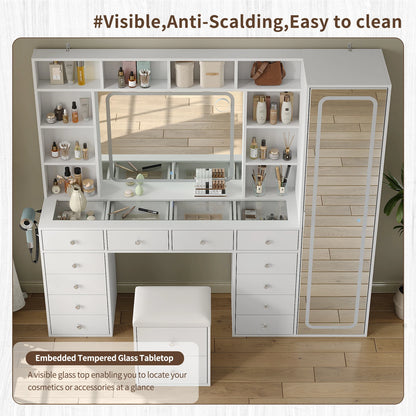 Large Capacity Makeup Vanity Table Led Lighted Mirror