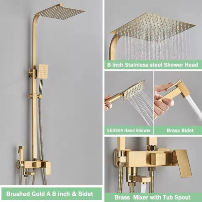 Cold Bathroom Shower Stainless Steel Bathroom Faucet System