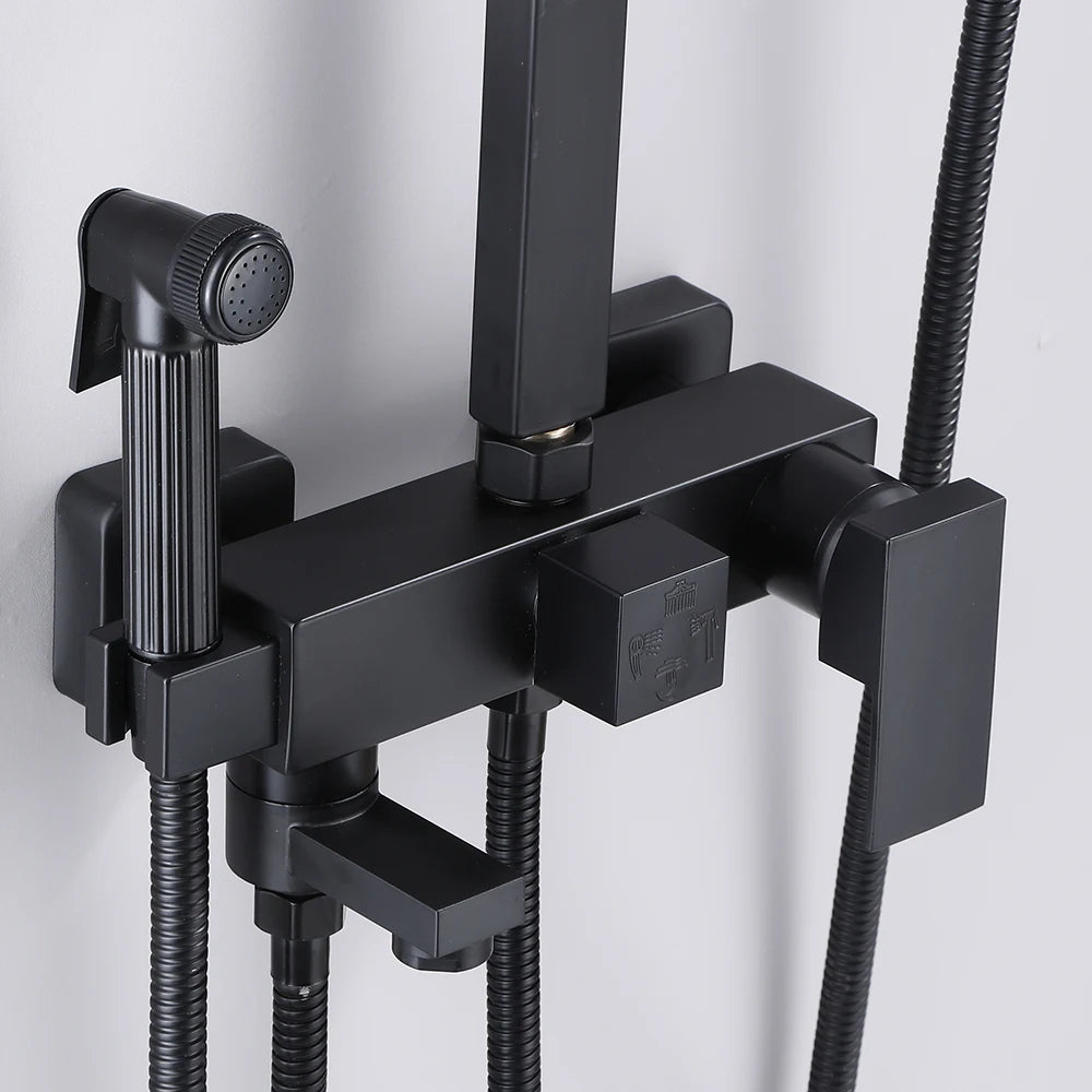 Matte Black Shower Faucet Rainfall High Quality All