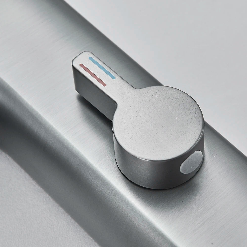 Gray Smart Daul Sensor Bathroom Basin Faucet Cold