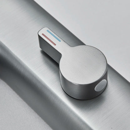 Gray Smart Daul Sensor Bathroom Basin Faucet Cold